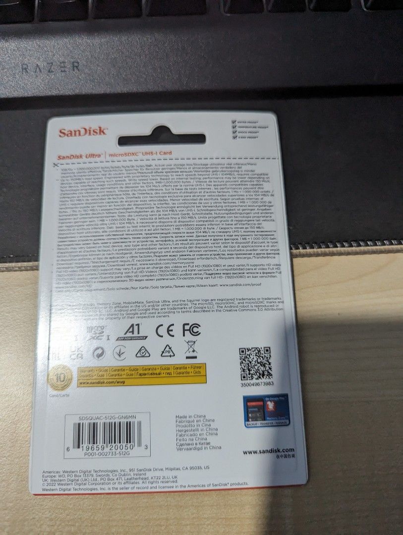 Sandisk Ultra A1 Micro SD Card 512gb, Mobile Phones & Gadgets, Mobile