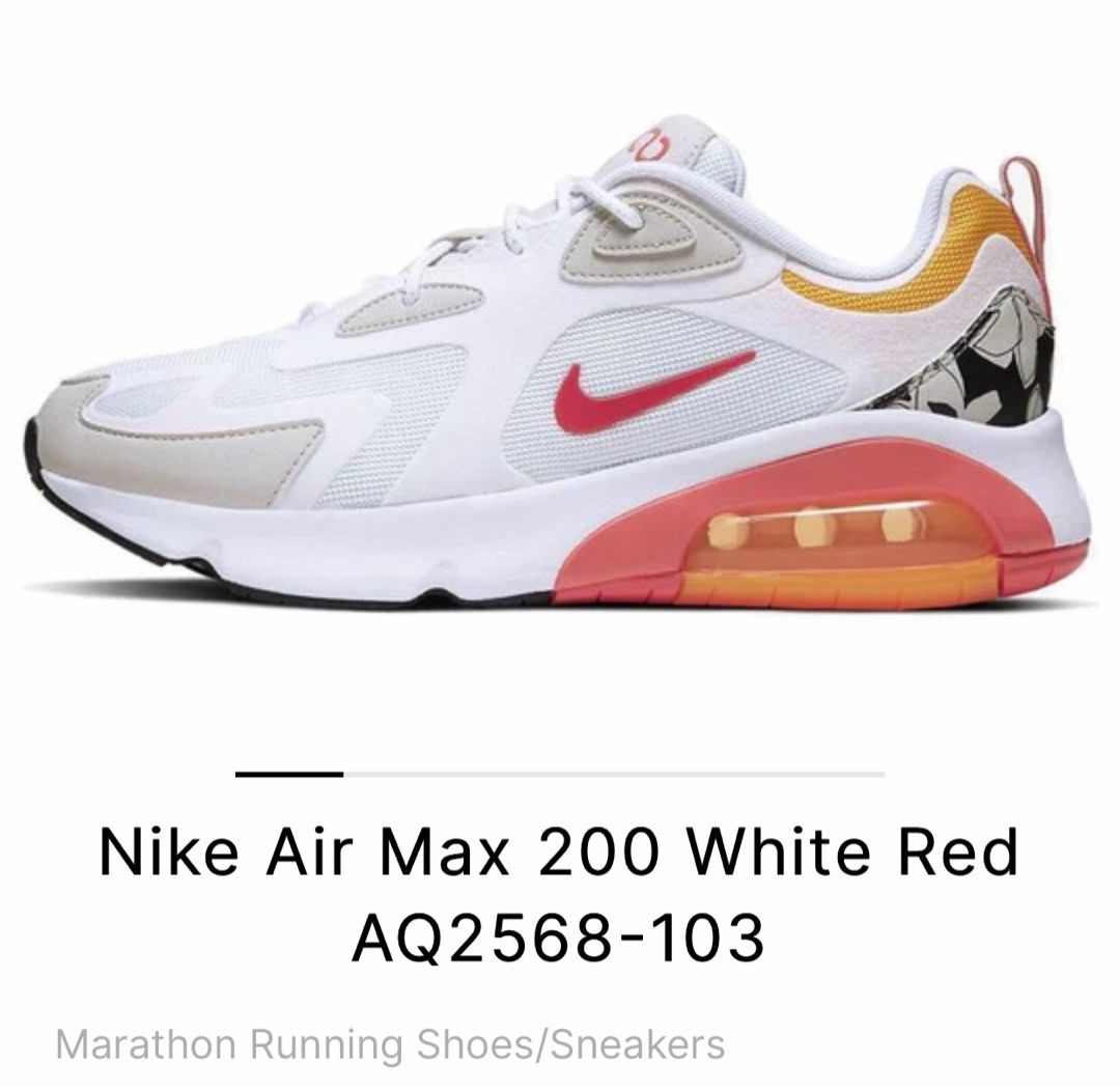 Sepatu Sneakers Nike Air Max 200 White Orange Original AQ2568-103