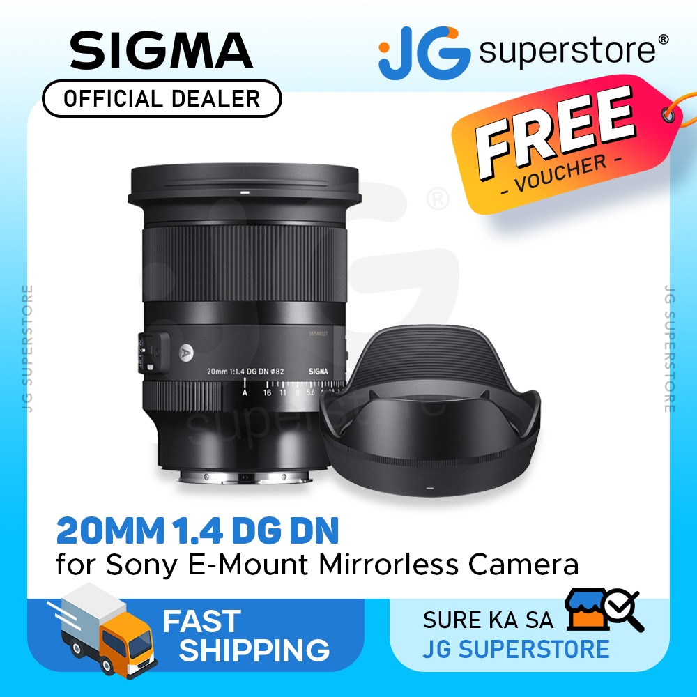 Sigma 20mm F1.4 DG DN Art Lens for Sony EMount Mirrorless Cameras/Full Frame Format with 82mm