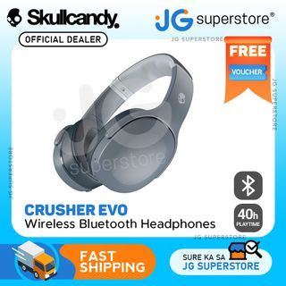 Skullcandy Crusher Evo Wireless Over-Ear Headphones Bluetooth 5.0 Headset with Adjustable Bass, 40-Hour Playtime, Personal Sound (4 Colors Available) | JG Superstore