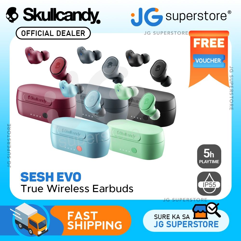 Skullcandy Sesh Evo True Wireless In Ear Headphones with Tile Tracking Support Feature using Mobile App 5 Colors JG Superstore