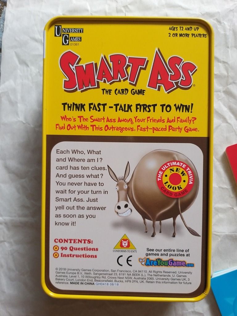 Smart Ass Card Game (Tin Box), Hobbies & Toys, Toys & Games on Carousell