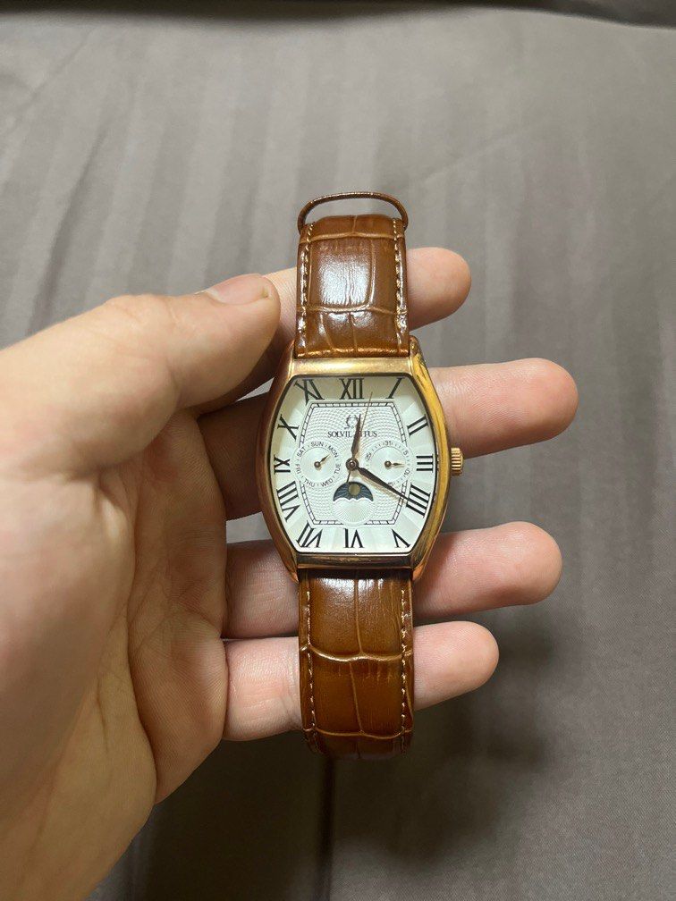 SOLVIL ET TITUS BARISTA MULTI FUNCTION QUARTZ LEATHER MEN WATCH W06 03219 003