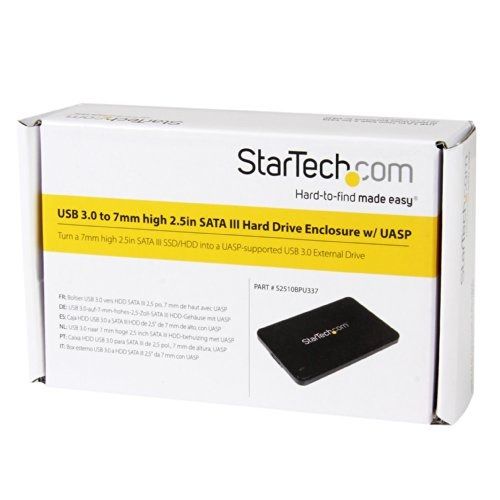 Startech 3.5in USB 3.0 External SATA Hard Drive Enclosure w/ UASP - Black