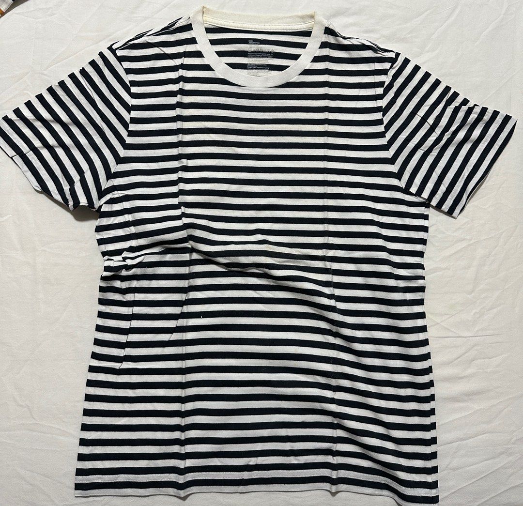 Striped Tee Muji Size M, Men's Fashion, Tops Sets, Tshirts