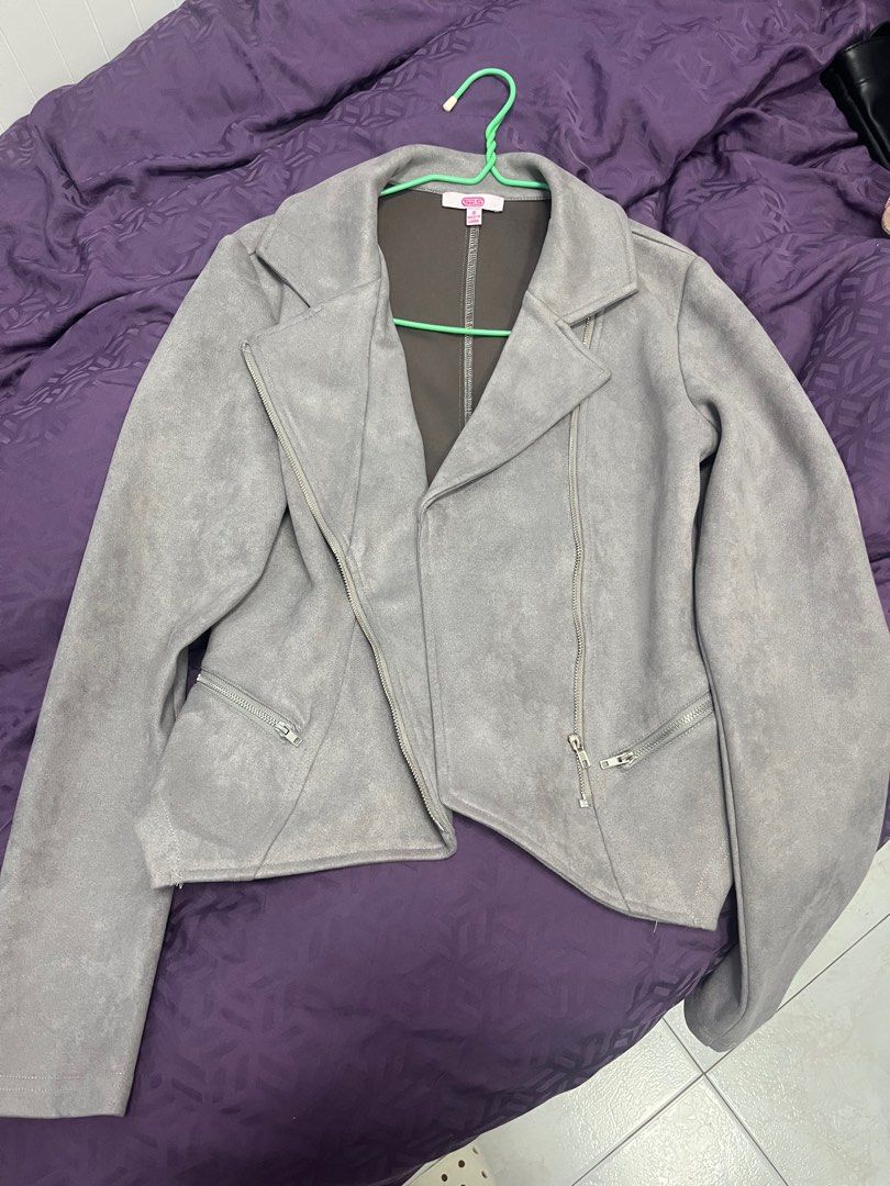 Purple faux suede jacket hotsell