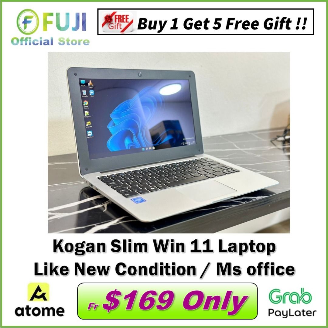 Super Slim Kogan Laptop SSD Drive Windows 11 + Free MS Office