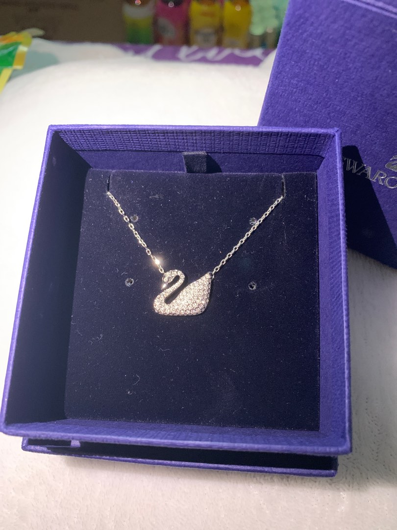 Swarovski Swan Necklace, Women's Fashion, Jewelry & Organisers ...