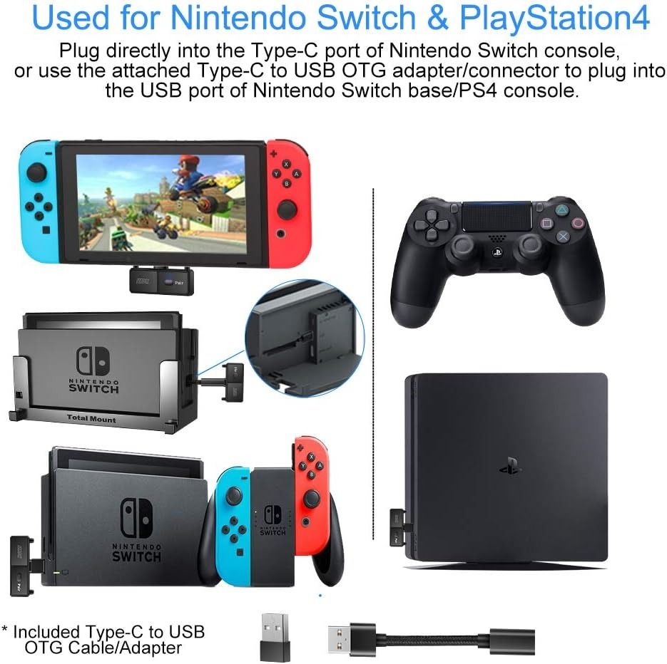 SZMDLX Bluetooth Audio Adapter for Switch PLaystation Type C USB