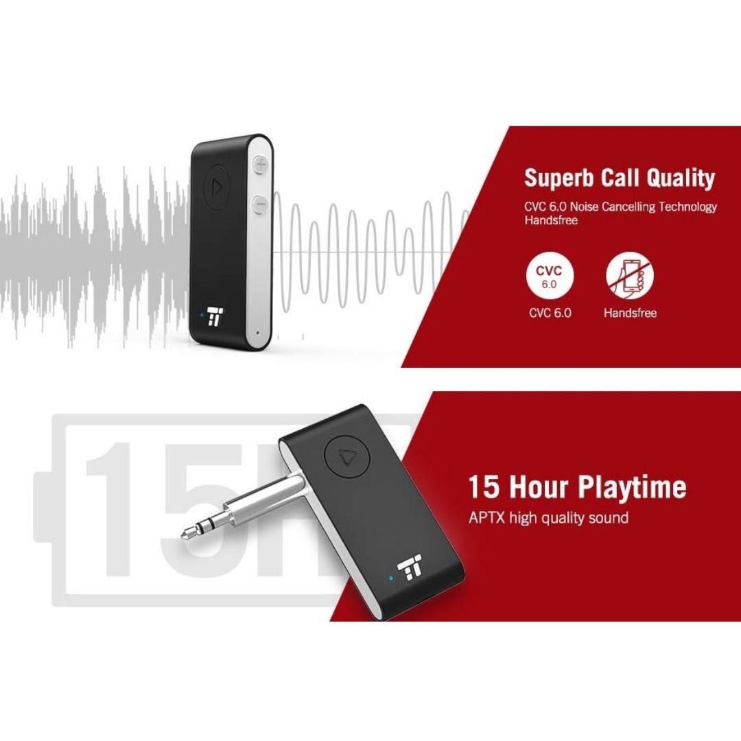 TaoTronics TT BR 009 Bluetooth 4.2 Receiver 3.5mm AUX Adapter
