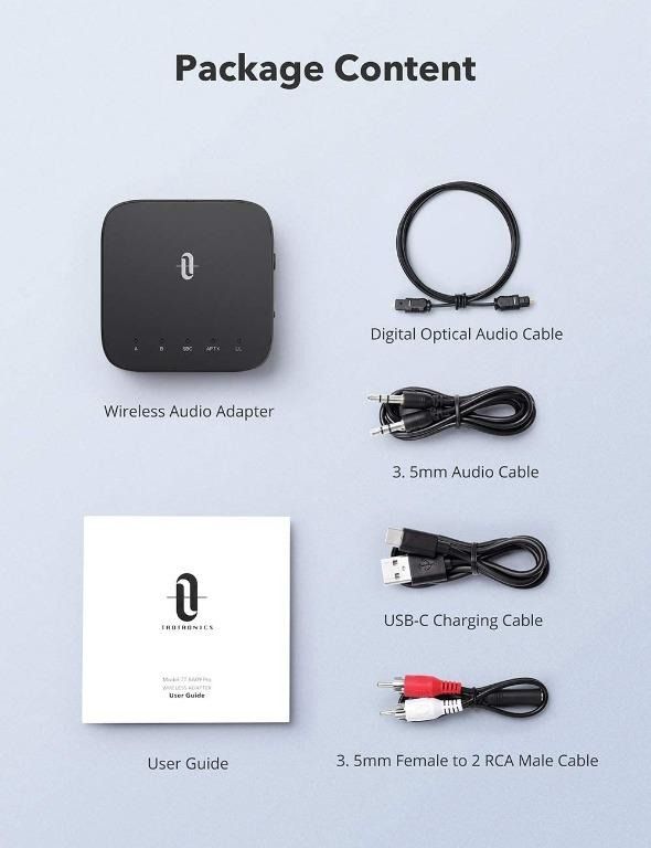 TaoTronics Wireless Audio Adapter (TTBA09 Pro) Bluetooth 5.0 Super Low