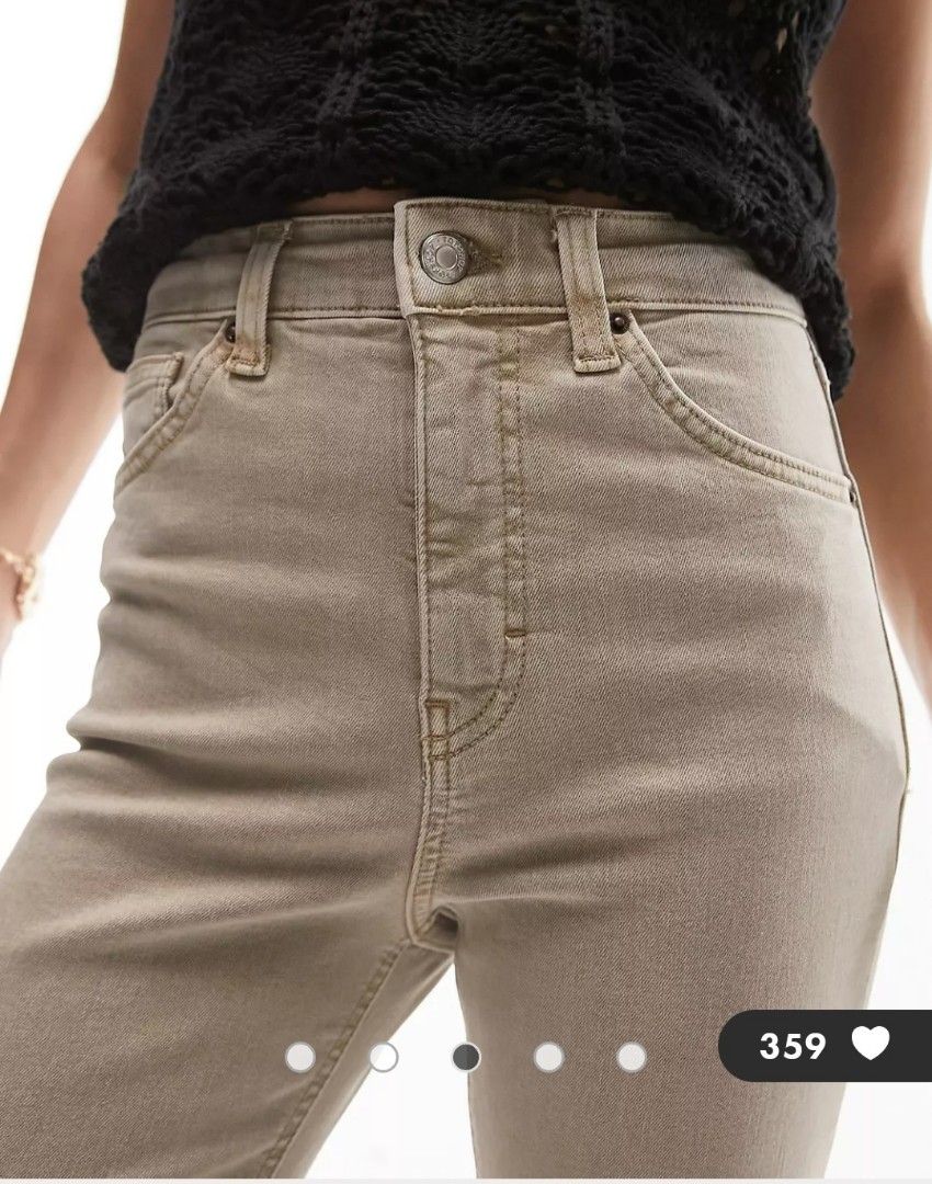 Topshop sand straight store jeans