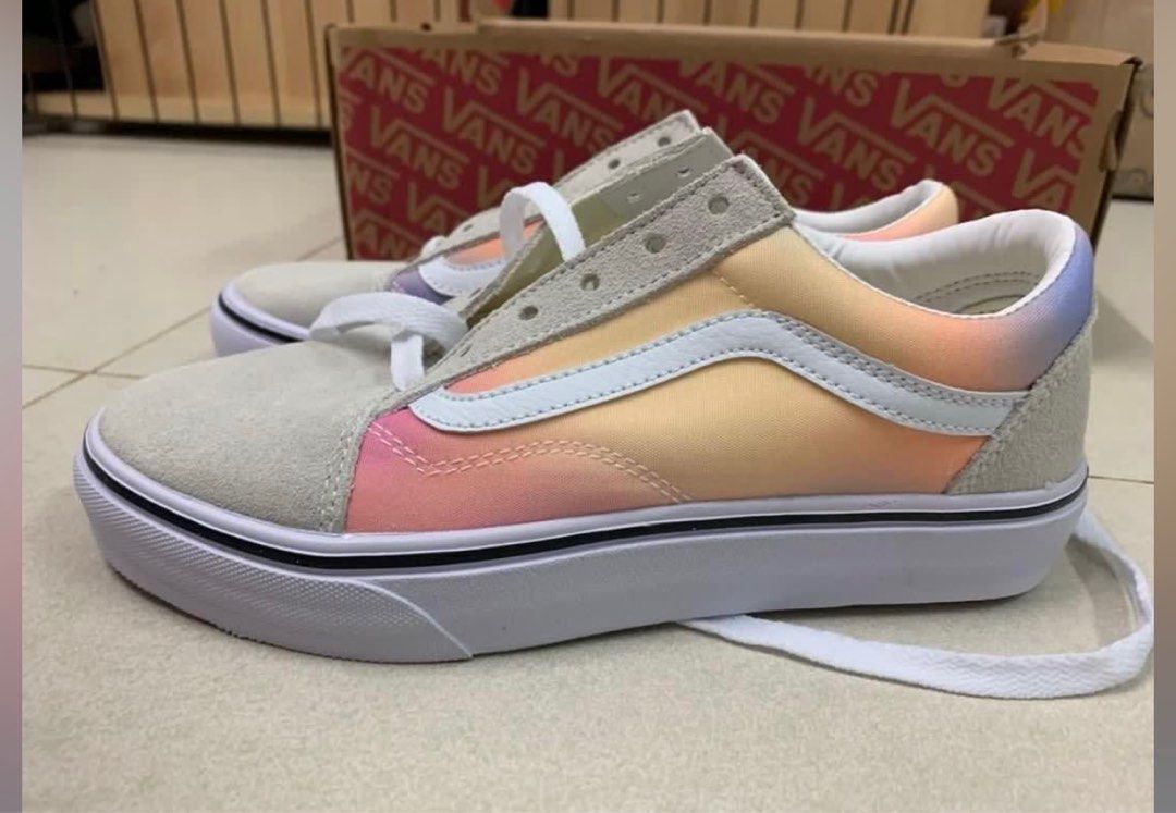 White rainbow vans old skool online