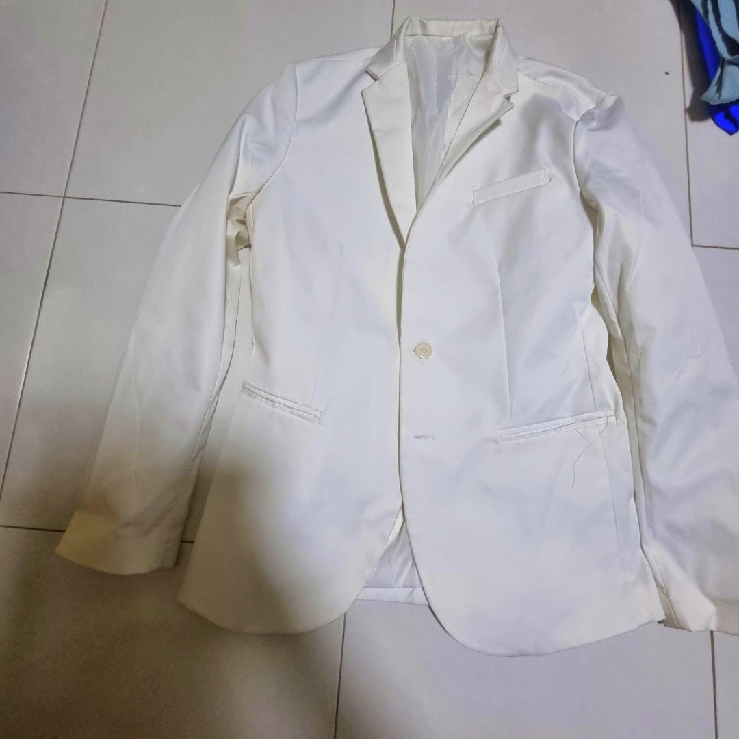White cotton blazer best sale mens