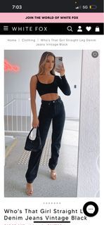 White fox who’s that girl straight leg jeans - vintage black