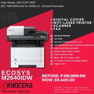 Wifi Ready Xerox Copier Printer Machine (Kyocera Brand) Open for Installment