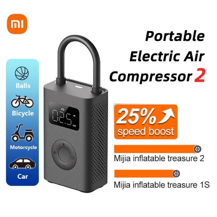 2023 New Xiaomi Mijia Air Pump 2 Portable Electric Air Compressor Tire  Sensor Mi Inflatable Treasure