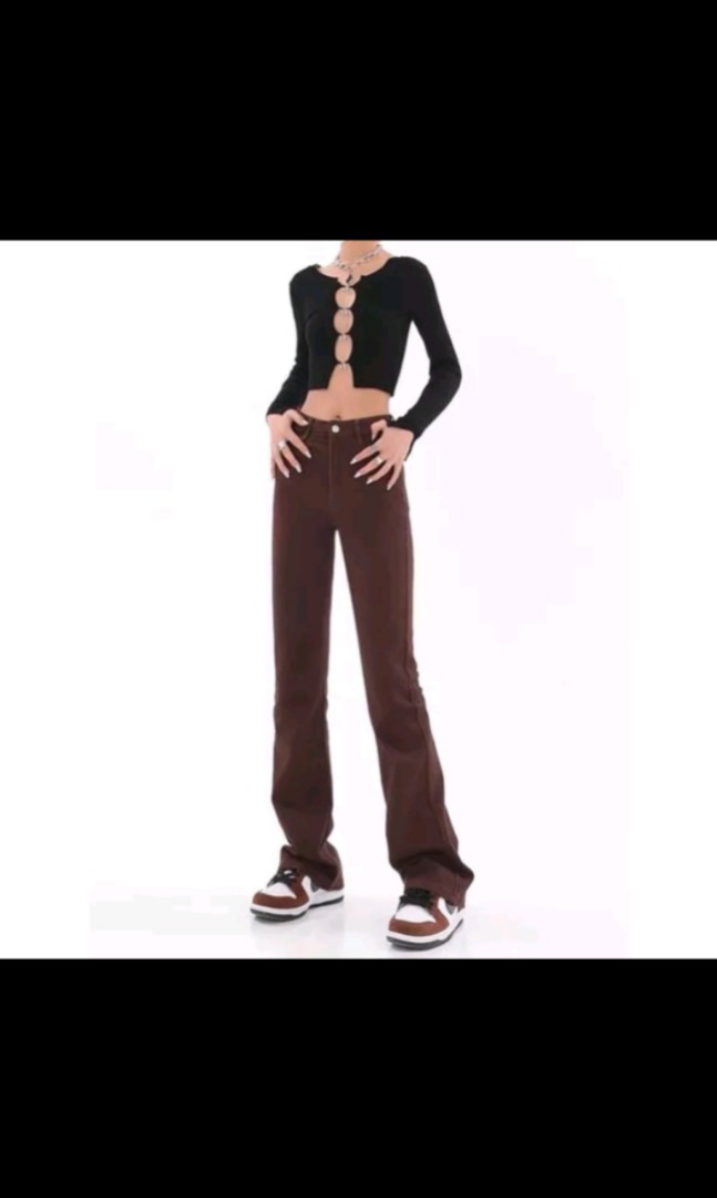 Y2K High Waist Brown Jeans Fit & Flare BootCut American 80's Retro