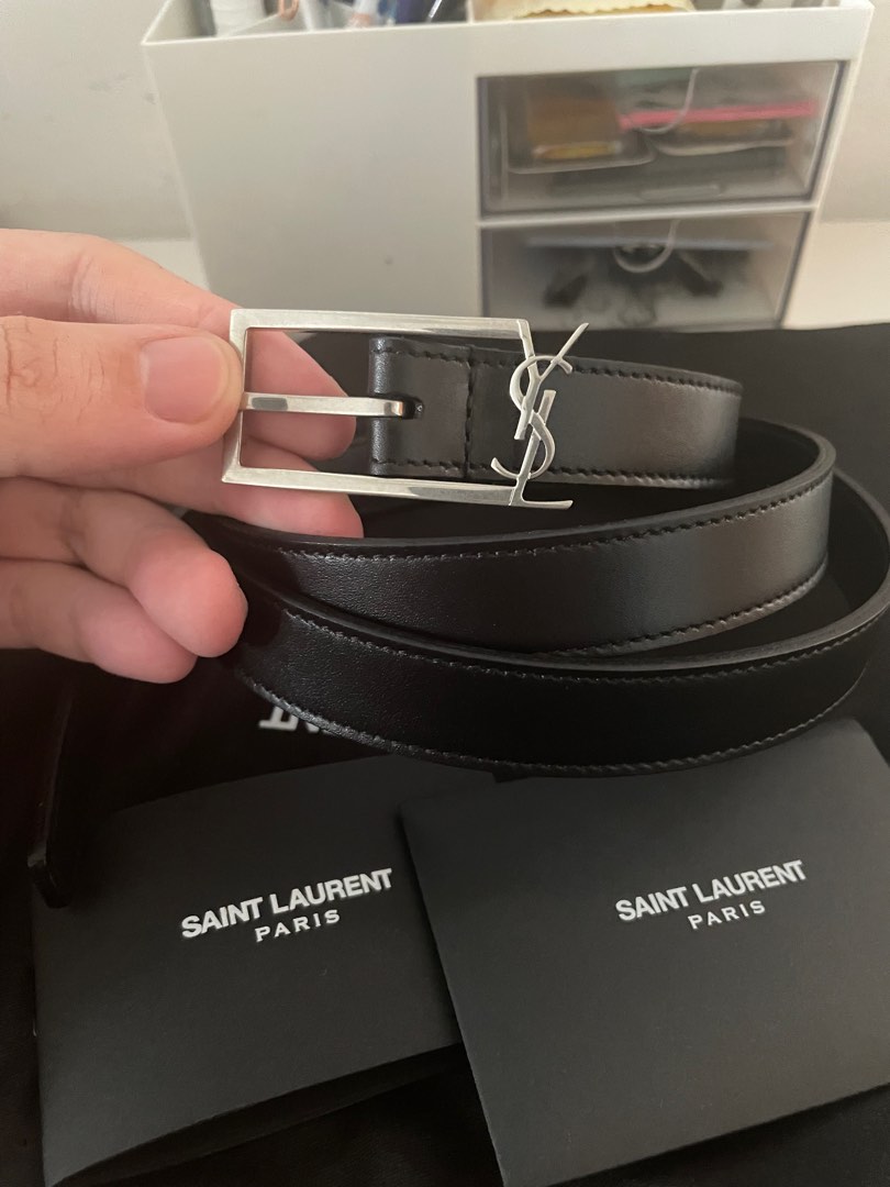 Saint Laurent Black Leather Monogram Chain Belt Saint Laurent Paris