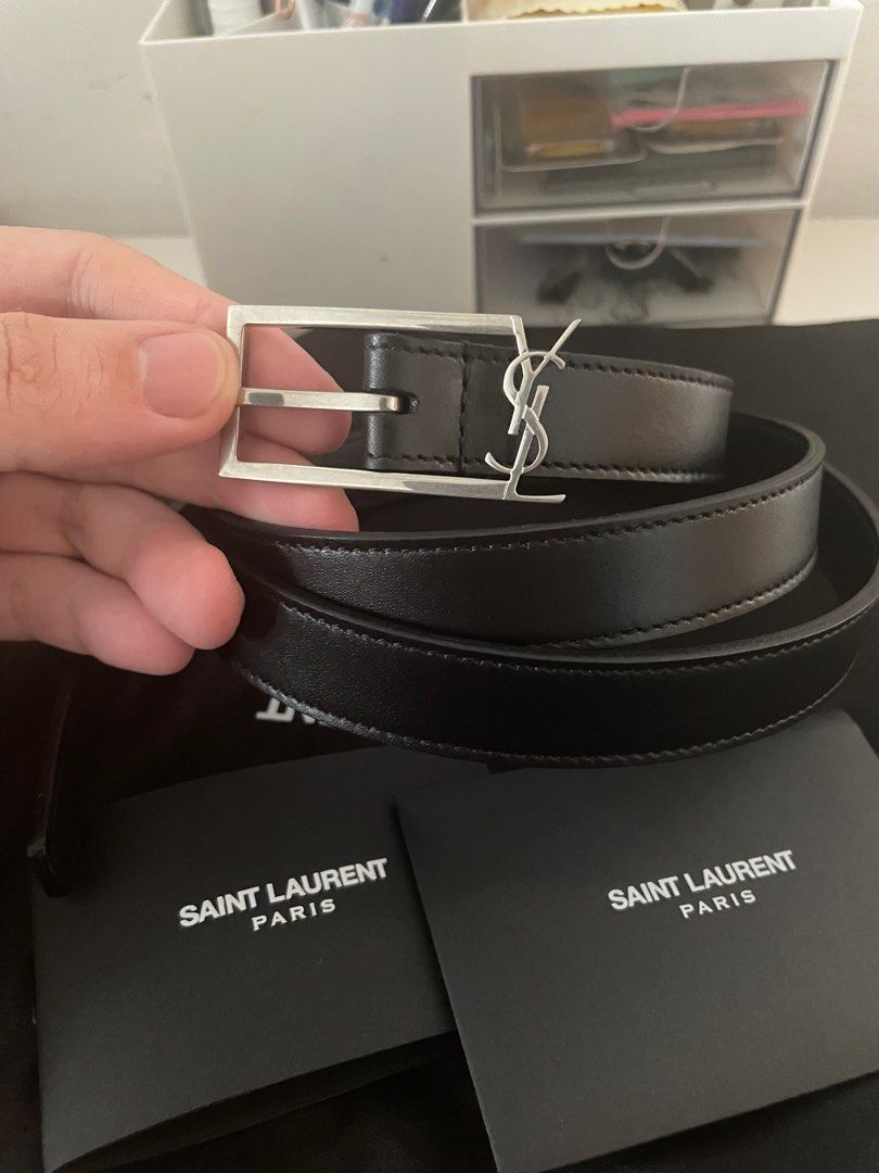 YSL Leather Belt in Black - Saint Laurent