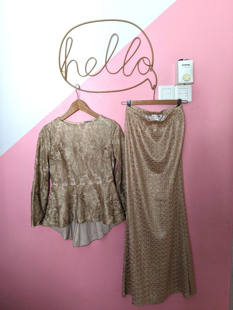 Lace peplum blouse deals and skirt