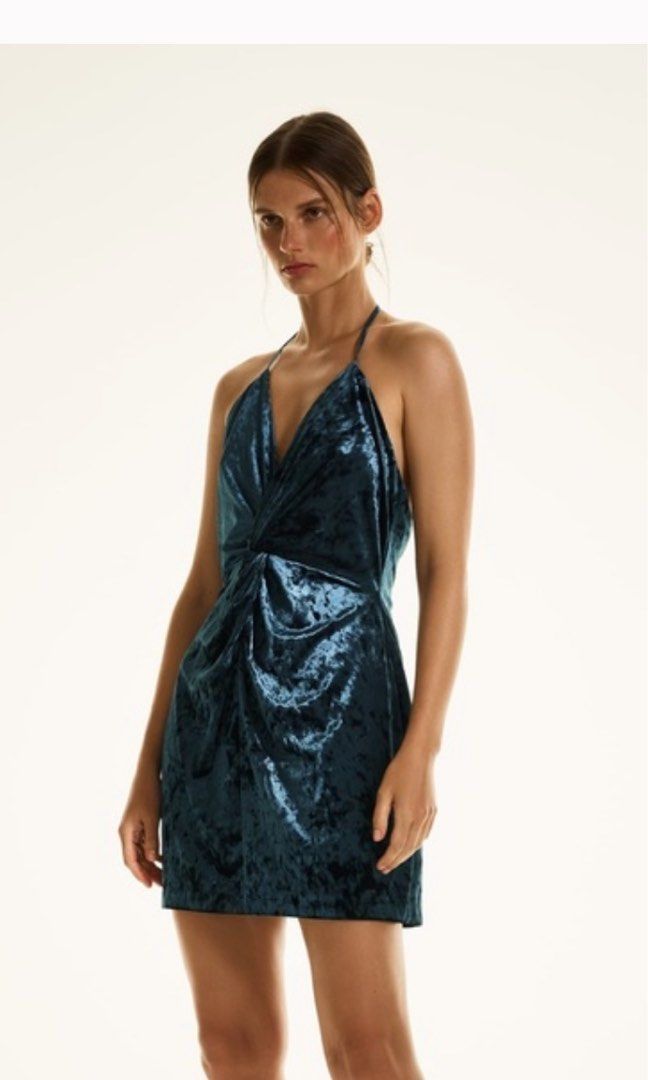 Velvet mini hot sale dress zara