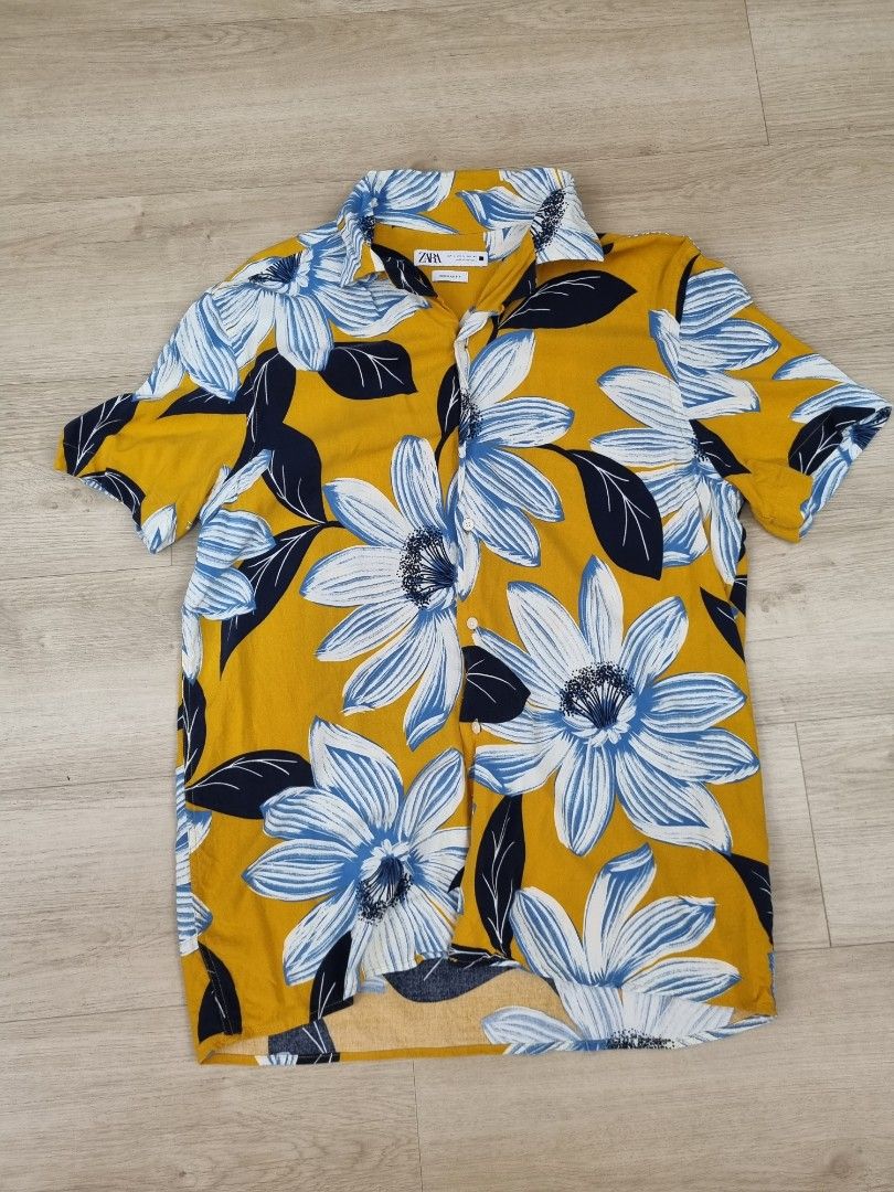 yellow flower shirt mens