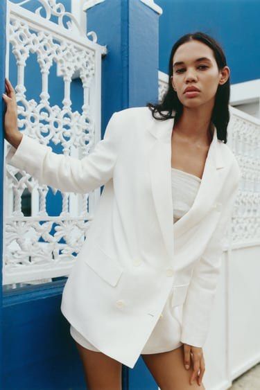 White suit zara top