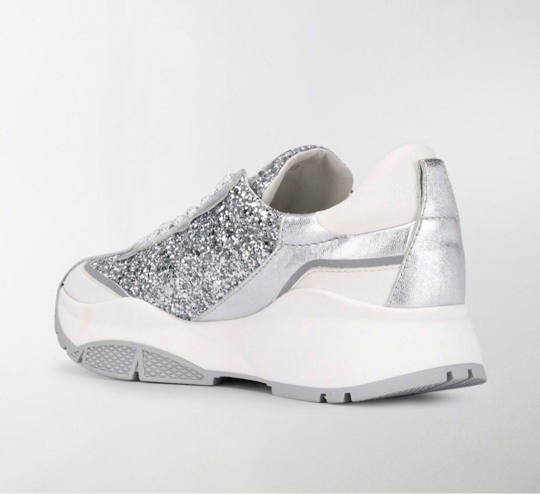 100%NEW* JIMMY CHOO RAINE Sneakers (White/Silver) 37碼*貨版*, 名牌