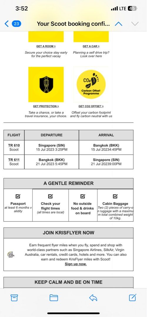 2 way air tickets from SG to Bangkok for 4 person, Tickets & Vouchers