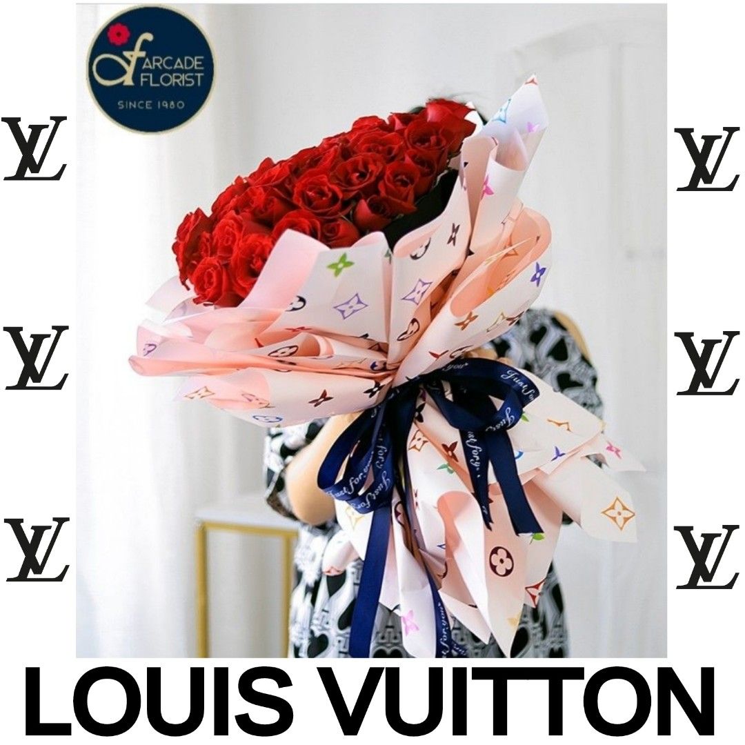 💖33 Stalks Fresh-Cut Roses🌹with a LV design paper wrapper (Fresh  Flower Bouquet) | Rose Flower | Flower Bouquet | Flower | Flowers | Rose |  Roses