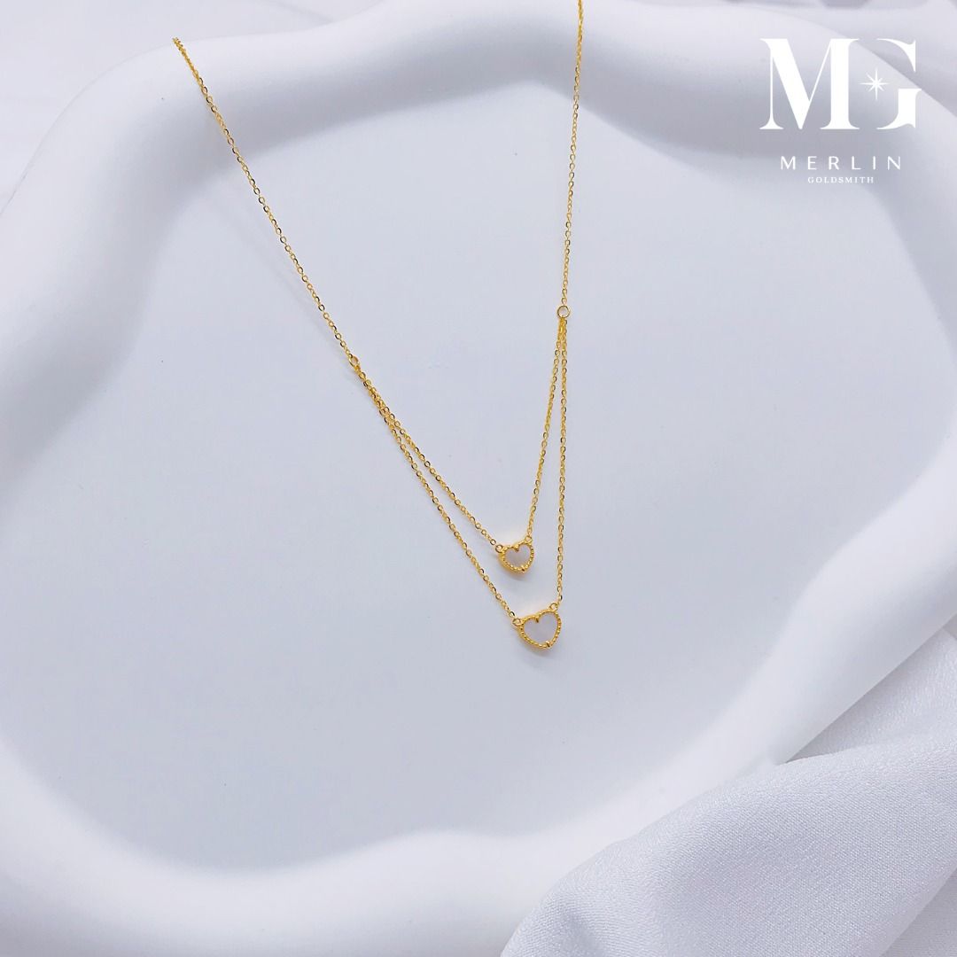 Double layer necklace best sale gold