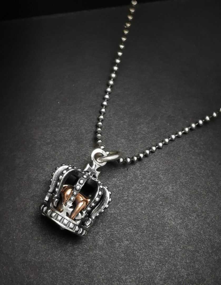 925 silver puppy the crown pendant with silver chain Men s
