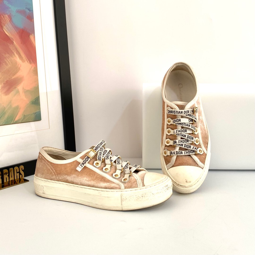 Dior pink velvet sneakers sale