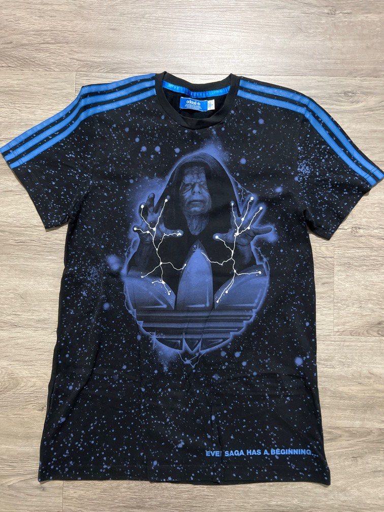 Authentic white Adidas Star Wars Emperor Palpatine t shirt size S for SGD 57. Measurements 45cm pit to pit 69cm length Men s Fashion Tops Sets Tshirts Polo Shirts on Carousell