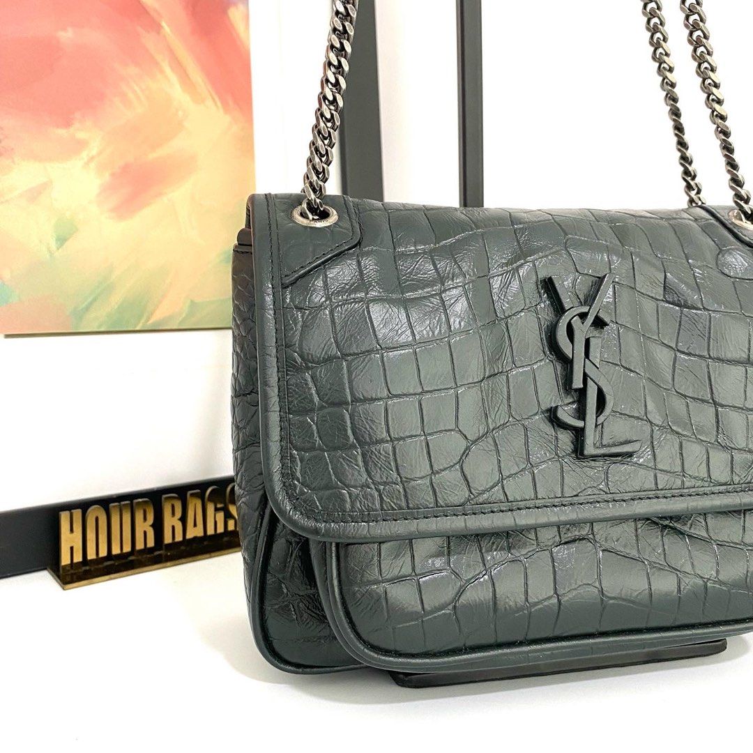 Authentic YSL Niki Croco, Luxury, Bags & Wallets on Carousell