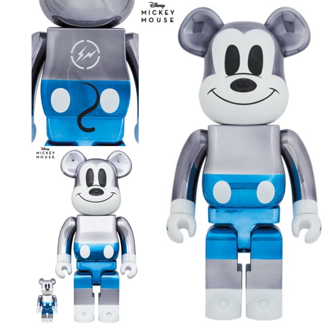 BE@RBRICK フラグメント ミッキー BLUE Ver.100％u0026400％-