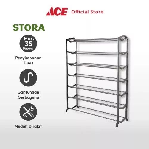 Ace Hardware Rak Sepatu 7 Tingkat Abu Abu Shoe Rack Organizer Sandal Sepatu Kabinet