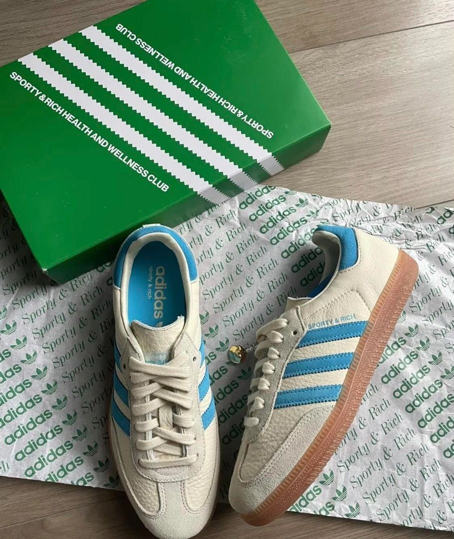 Adidas Samba OG Sporty & Rich Cream Blue, Women's Fashion, Footwear,  Sneakers on Carousell