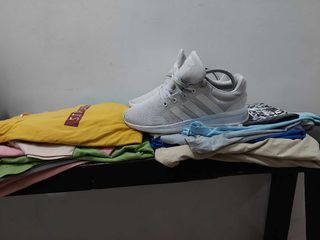 Adidas shoes + Random shirts BUNDLE