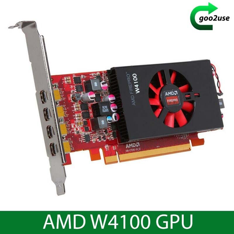 AMD Firepro W4100 Computer GPU (Category: Computer Parts) located in Singapore. Submitted by goo2use (Listing ID 1239759020, Image 2). Description: Please visit https://www.goo2use.com/computer-parts-accessories-carousell for more items SKU:T221-230627 Specifications: Chipset: AMD FirePro W4100 Memory: 2GB GDDR5 GPU: 512 Shader Units Max. Resolution: 4096 x 2160 Microsoft Windows 8.1/ 8/ 7/ Vista and Linux (32-bit or 64-bit) Form Factor: Low prof