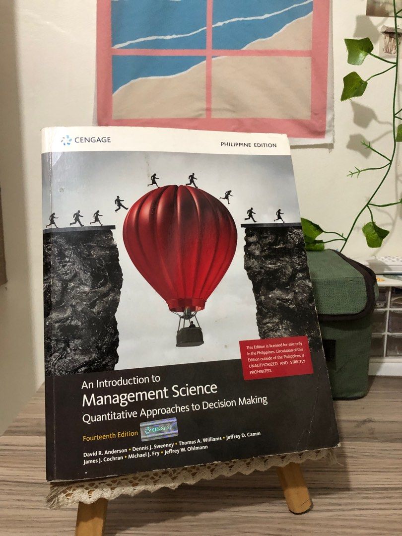 An introduction to Management Science 14th edition (cengage), Hobbies ...