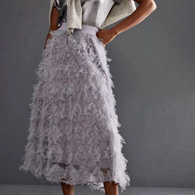 Cynthia textured a-line midi skirt top