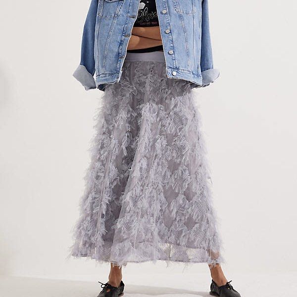 Cynthia textured a-line midi skirt shop
