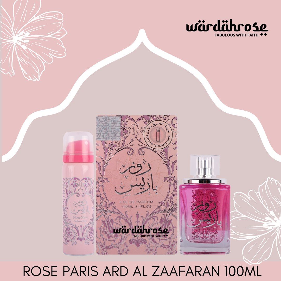 Rose Paris 100ml with Deo by Ard Al Zaafaran Oudh Lavendar Rosemary Perfume  Spray EDP