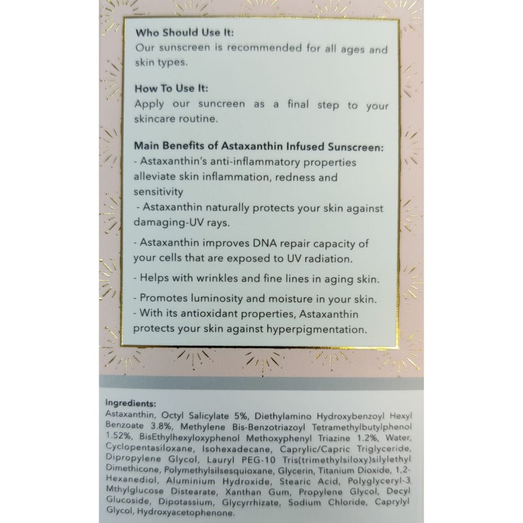 Asxence Dry Touch Sun Screen with Astaxanthin SPF 50+ 50ml, Beauty