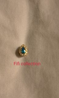 Beads original emas 916 Pear blue laut