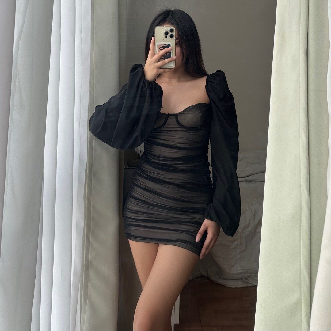 Maura mesh dress black on sale