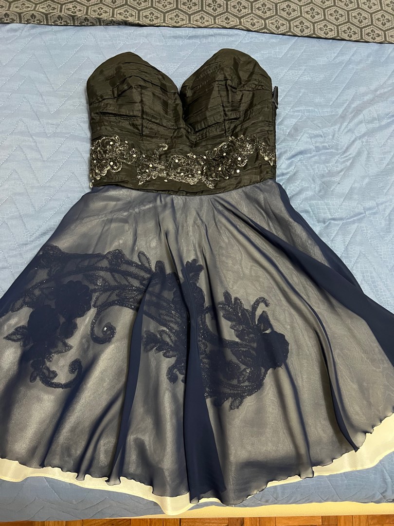 prom dresses 2025 Strapless Floral Lace Mermaid Prom Dress 2025 with Slit & Removable Sl –  Viniodress main image 1