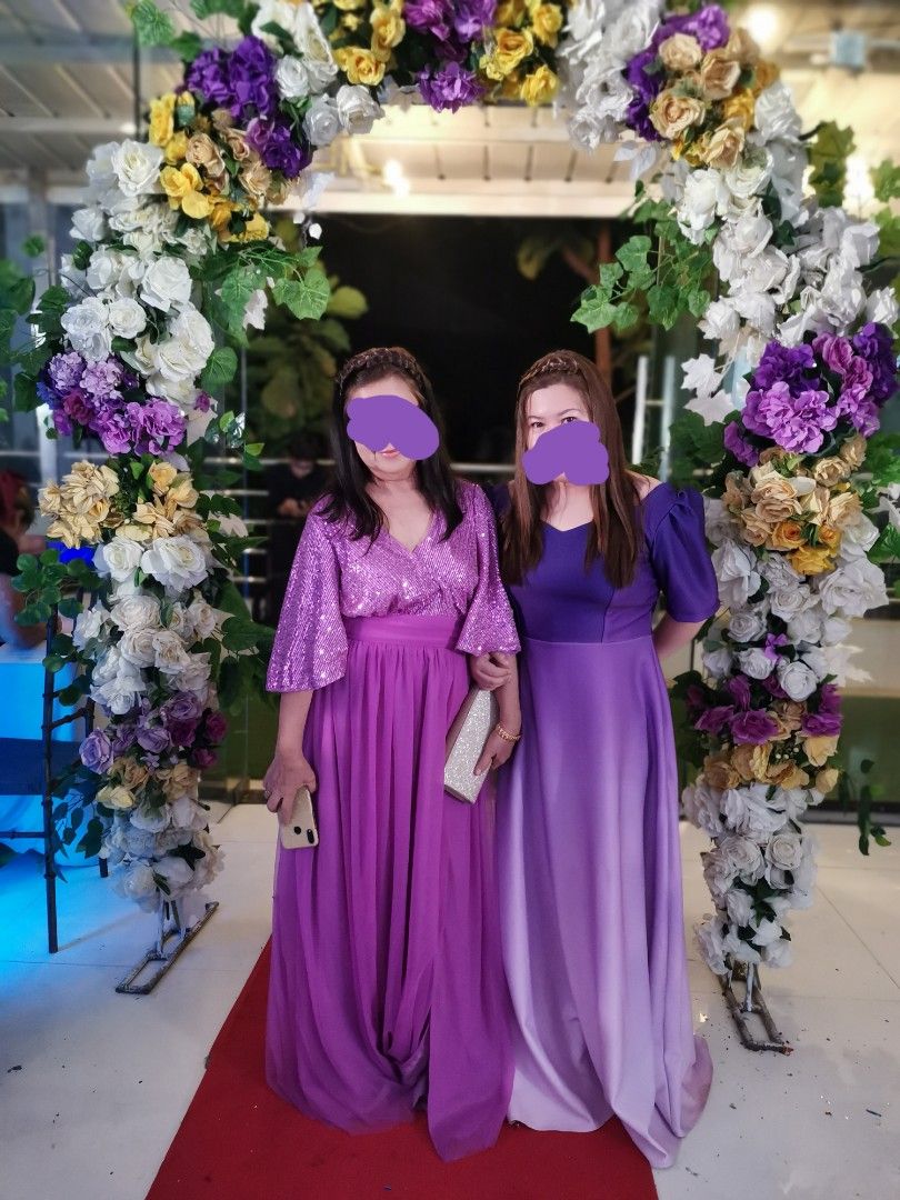 Bridesmaid dress / purple /violet / ombre / neoprene /puff